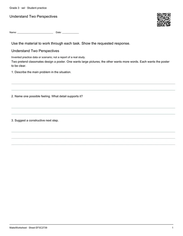 Understand Two Perspectives: first student practice page