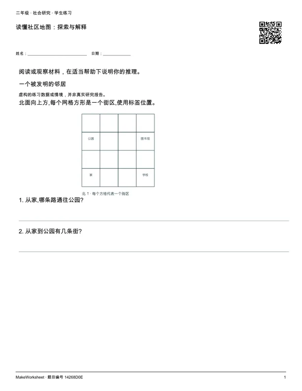 读懂社区地图：探索与解释: first student practice page
