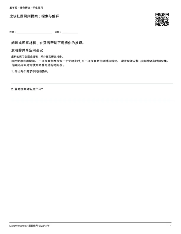 比较社区规则提案:探索与解释: first student practice page