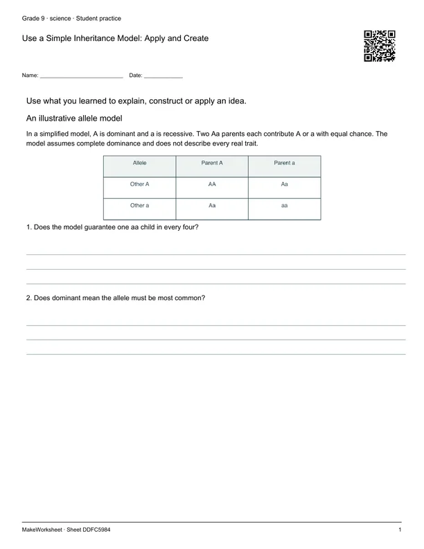 Use a Simple Inheritance Model: Apply and Create: first student practice page